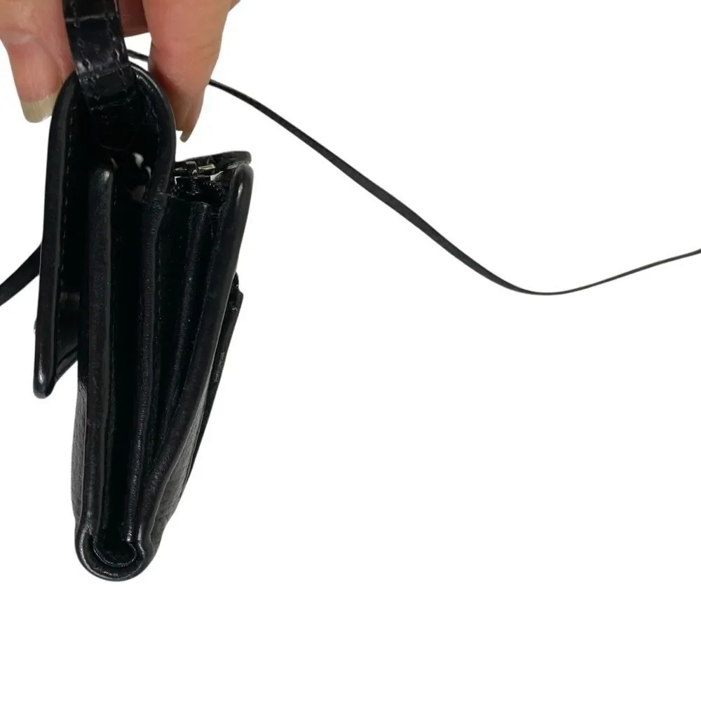 Brighton Cross body Wallet Black leather